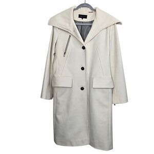 BCBG MAX AZRIA Cream Ivory Wool Cashmere Winter Coat Woman's Size 12